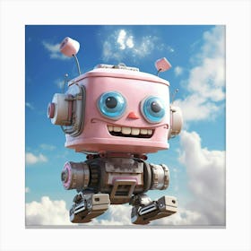 Pink Robot In The Sky Canvas Print