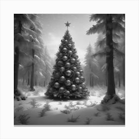 Christmas Tree In The Forest 13 Canvas Print