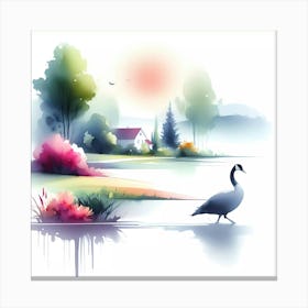 Landscape Watercolor Painting 3 Canvas Print