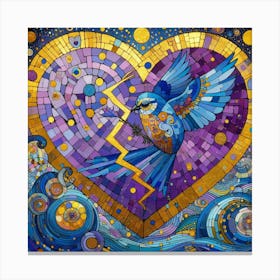 Bluebird In A Heart Canvas Print