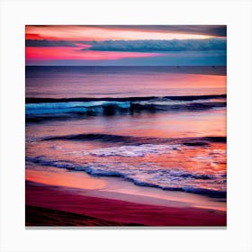 Sunset At The Beach By Person 3 Canvas Print