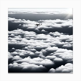Airplane In The Clouds Canvas Print