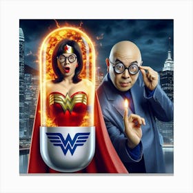 Wonder Woman meets Dr Evil 2 Canvas Print