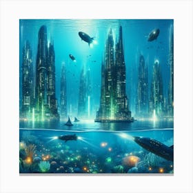 Futuristic Underwater City 1 Canvas Print