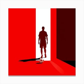 Silhouette Of A Soccer Player Canvas Print