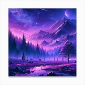 Purple Mountain Landscape Wallpaper 1 Stampe su tela