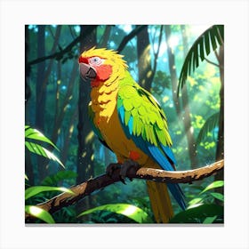 Parrot In The Forest Canvas Print