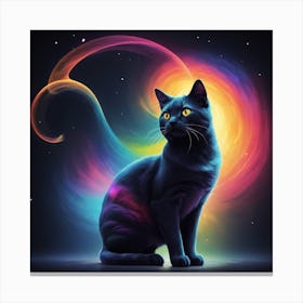 Black Cat In Space 1 Canvas Print