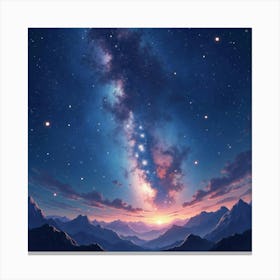 Celestial Watercolor With Luminous Star Fields 1 Canvas Print