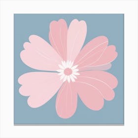 A White And Pink Flower In Minimalist Style Square Composition 67 Canvas Print