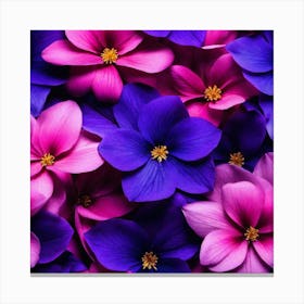 Purple And Pink Flowers Canvas Print