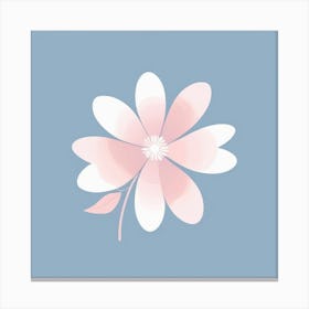 A White And Pink Flower In Minimalist Style Square Composition 475 Canvas Print