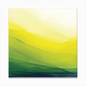 Abstract - Yellow And Green Mountains Canvas Print