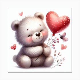 Bear Valentine's day Canvas Print