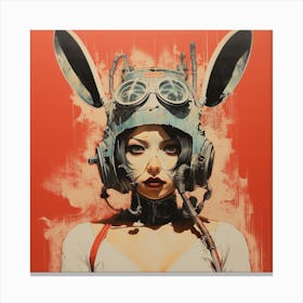 Cyber Bunny GIrl Pin Up Portrait Canvas Print