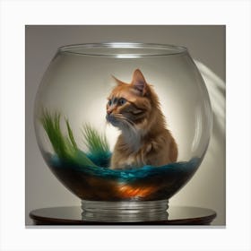 Cat In A Fish Bowl 15 Canvas Print