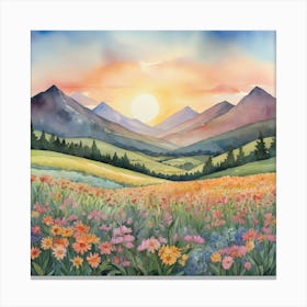 Sunset In The Mountains 24 Canvas Print