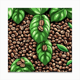 Coffee Beans Seamless Pattern Canvas Print