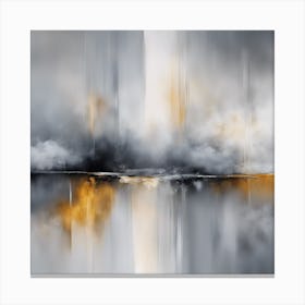 Abstract Minimalist Painting That Represents Duality, Mix Between Watercolor And Oil Paint, In Shade (42) Canvas Print