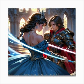 Princess And A Knight Canvas Print