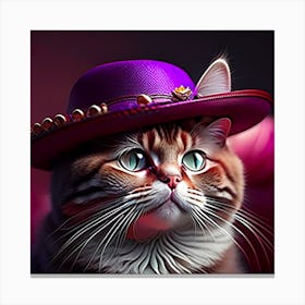 Cat In Hat Canvas Print