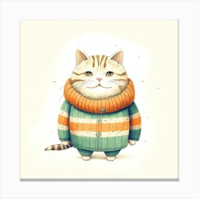 Cute Cat In Sweater 3 Canvas Print