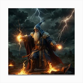 Wizard With Lightning Canvas Print