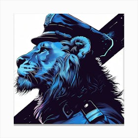 Police Lion Canvas Print