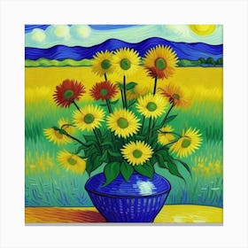 Sunflowers In A Vase 2 Canvas Print