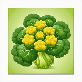 Vector Illustration Of Broccoli Canvas Print