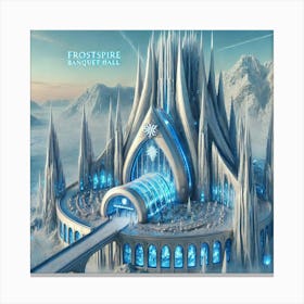 An Exterior View Of The Frostspire Banquet Hall, A Canvas Print