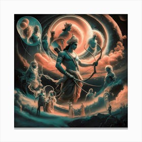 Cosmic Archer: Realms of Divine Harmony Canvas Print