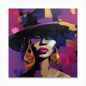 Woman In A Hat 17 Canvas Print