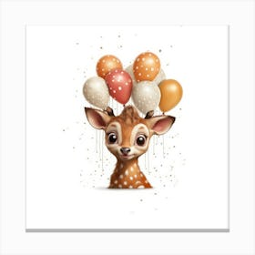 Deer With Balloons 1 Canvas Print