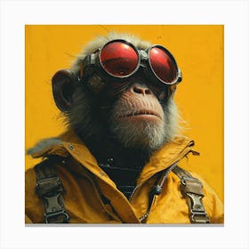 Chimpanzee In Goggles Canvas Print