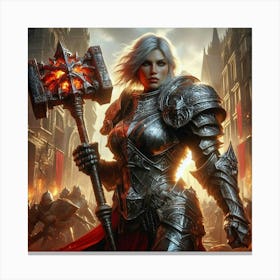 Woman In Armor Canvas Print