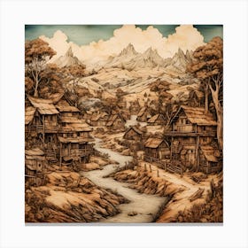 Village In The Mountains 1 Canvas Print