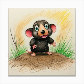 Little Black Mouse Canvas Print