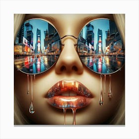 Portrait Of A Woman With Sunglasses Canvas Print