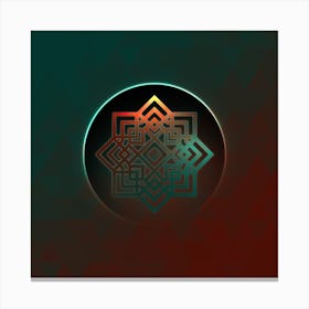 Geometric Neon Glyph Abstract on Jewel Tone Triangle Pattern 200 Canvas Print