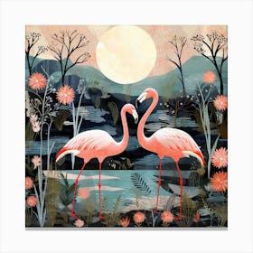 Bird In Nature Greater Flamingo 1 Canvas Print