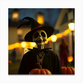 Halloween Skeleton Canvas Print