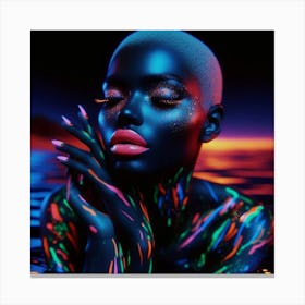 Ebony Woman In The Water Canvas Print