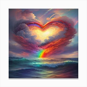 Default A Rainbow Beacon Pierces Through Stormy Clouds Above T 1 Canvas Print