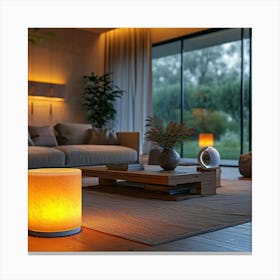 Living Room With A Lamp Canvas Print