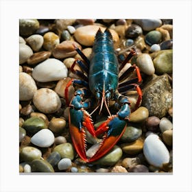 Lobster On Rocks Stock Photo Canvas Print