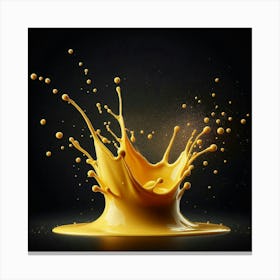 Splash Of Yellow Liquid Canvas Print