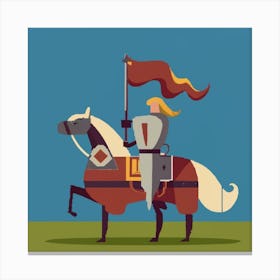 Pixel Art Medieval Knight Poster 4 Canvas Print