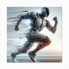 Futuristic Robot Running 2 Canvas Print