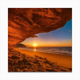 Sunrise At Sandy Beach Canvas Print